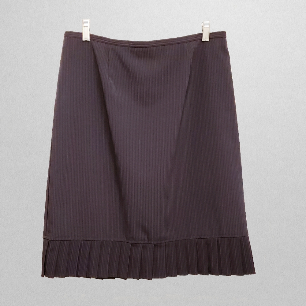 Classic Pinstripe Pencil Skirt with Pleats Size 12